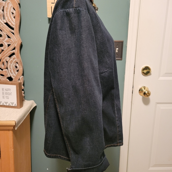 Liz Claiborne Jeans, Jacket Dark Blue Denim, Size Petite 3X - Picture 3 of 13